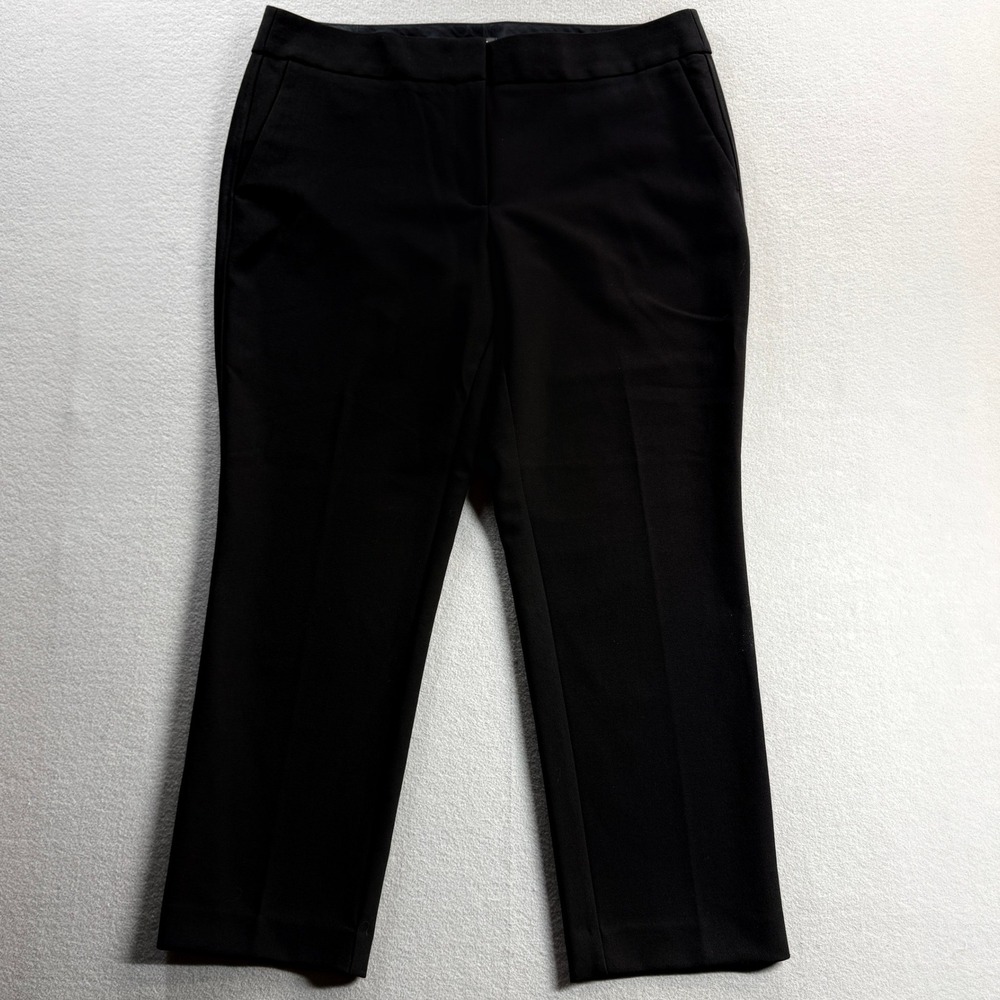 LOFT Trousers Women 14 Black Julie Fit Straight Leg Ankle 38x27